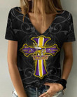 Minnesota Vikings V-neck Women T-shirt BG874