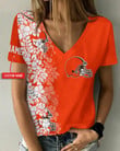 Cleveland Browns Personalized V-neck Women T-shirt