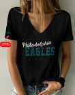 Philadelphia Eagles Personalized V-neck Women T-shirt BG986