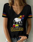 Pittsburgh Steelers V-neck Women T-shirt BG779