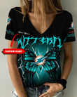 Miami Dolphins Personalized V-neck Women T-shirt BG759