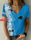 Carolina Panthers Personalized V-neck Women T-shirt