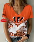 Cincinnati Bengals Personalized V-neck Women T-shirt BG485