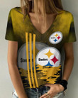 Pittsburgh Steelers V-neck Women T-shirt BG915