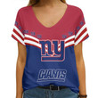 New York Giants V-neck Women T-shirt