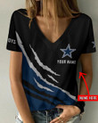 Dallas Cowboys Personalized Summer V-neck Women T-shirt BG386