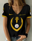 Pittsburgh Steelers Personalized Summer V-neck Women T-shirt BG374