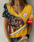 Pittsburgh Steelers Personalized V-neck Women T-shirt BG583
