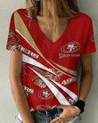 San Francisco 49ers Personalized Summer V-neck Women T-shirt 153