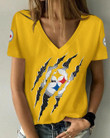 Pittsburgh Steelers Summer V-neck Women T-shirt BG236