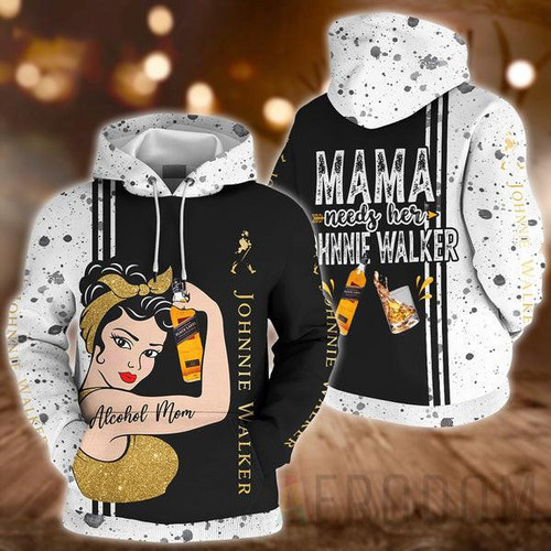 Alcohol Mom, Mama Needs Her Johnnie Walker, Mother's Day Gift All Over Print Hoodie, Zip Hoodie 17