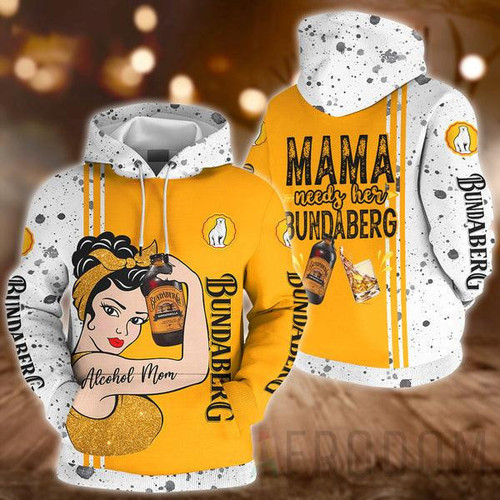 Alcohol Mom, Mama Needs Her Bundaberg, Mother's Day Gift All Over Print Hoodie, Zip Hoodie 16