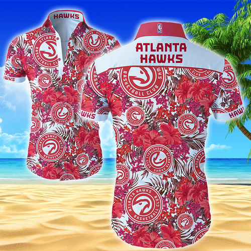 Nba Atlanta Hawks Hawaiian Aloha Shirt Hawaiian Shorts Beach Short Sleeve