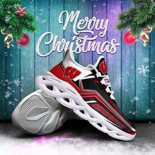 Wisconsin Badgers Ncaa1-max Soul Sneakers Christmas Tu26794 Perfect Choice Sport Beautiful Printing For Men Women