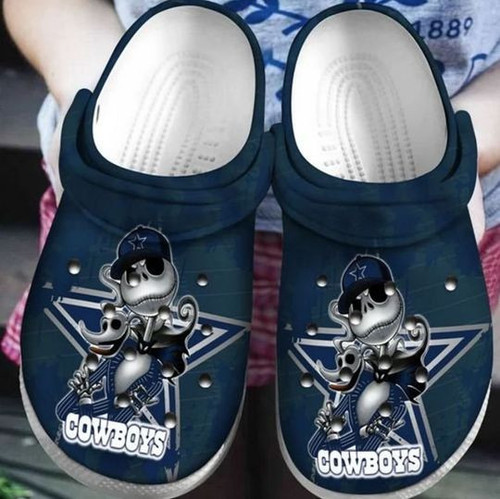 Jack Skellington Dallas Cowboys Crocs Classic Clogs Shoes In Blue - AOP Clog
