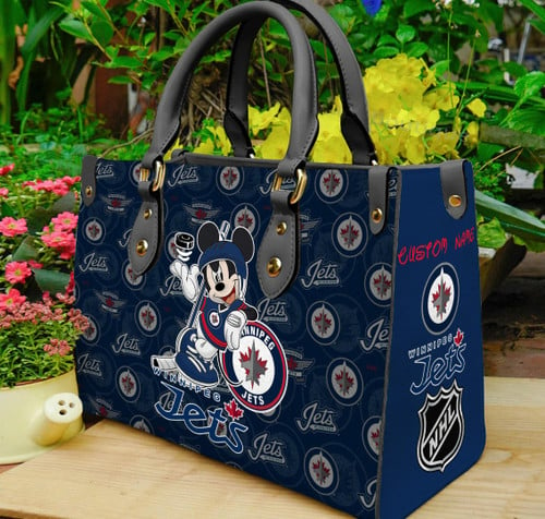 Winnipeg Jets Mickey Women Leather Hand Bag