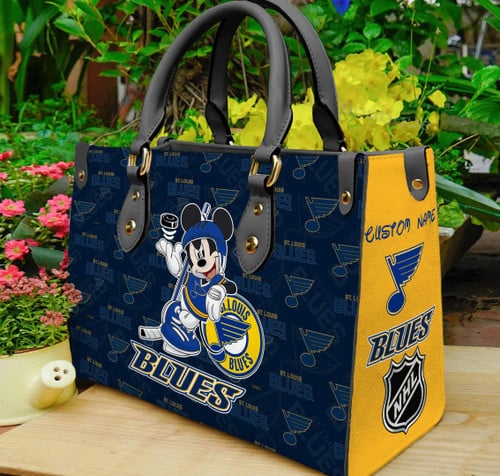 St. Louis Blues Mickey Women Leather Hand Bag