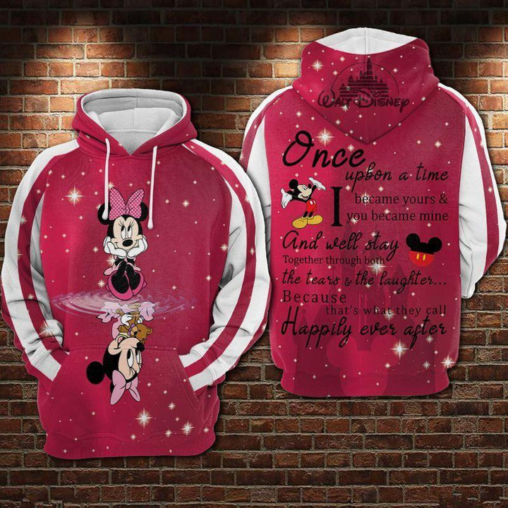 Minnie Mouse Disney, Cute Minnie Became Yours Valentine Aop Hoodie