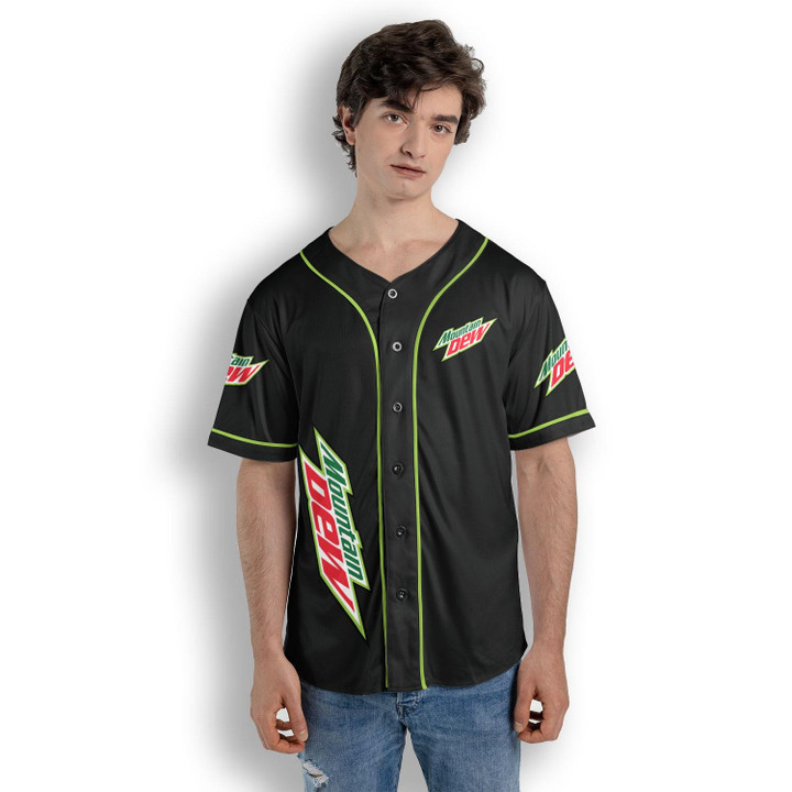 Mountain Dew Black Aop Baseball Jersey Shirt No61