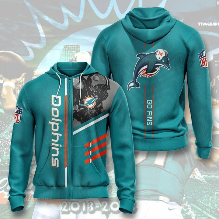 Miami Dolphins Go Fins - Hoodie 3D