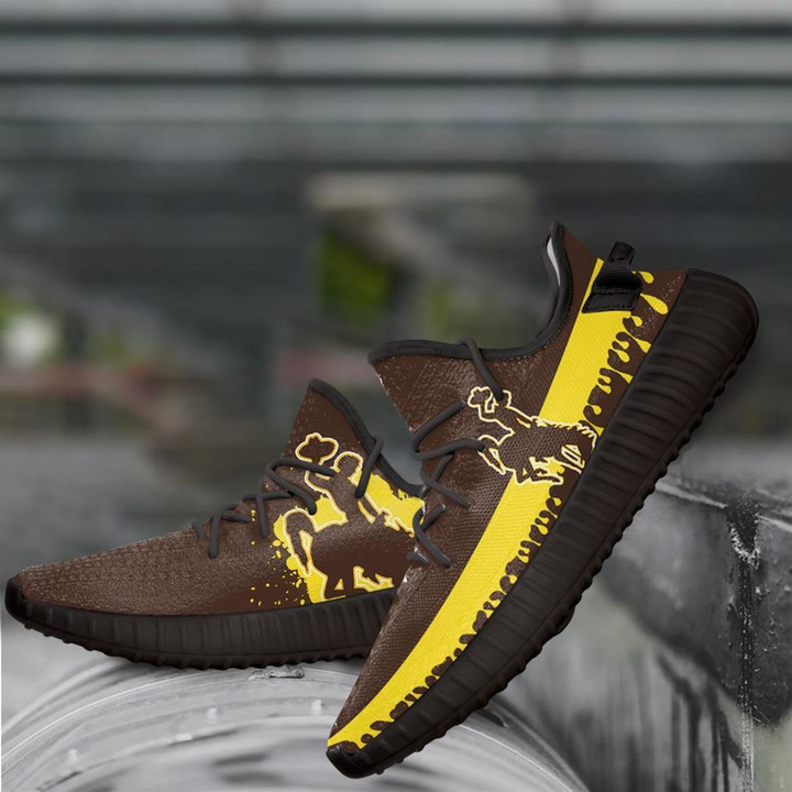 Yeezy Shoes NCAA Wyoming Cowboys Brown Yellow Yeezy Boost Sneakers ...