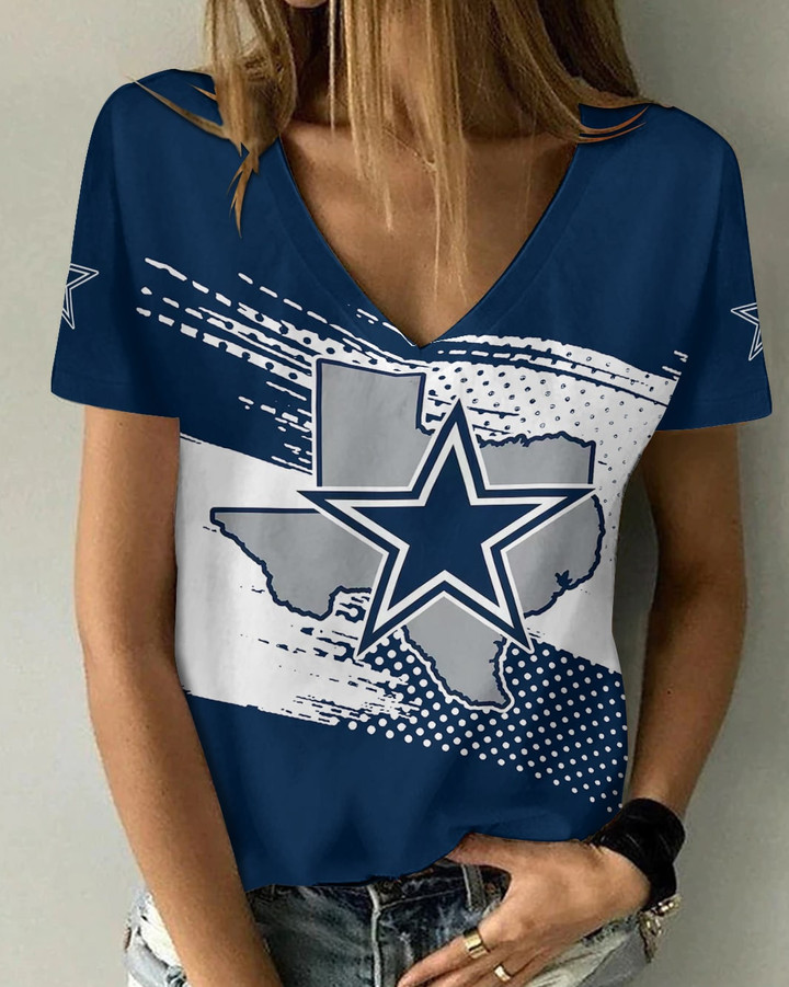 Dallas Cowboys V-neck Women T-shirt BG829