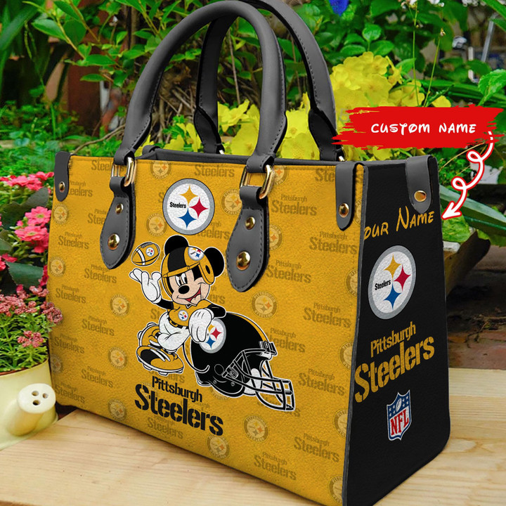 Pittsburgh Steelers Personalized Leather Hand Bag BB416