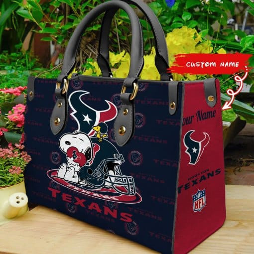 Houston Texans Personalized Leather Hand Bag BB145
