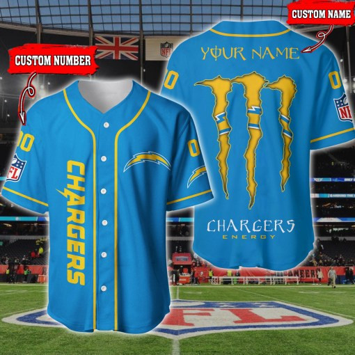 Los Angeles Chargers Personalized Baseball Jersey BG172