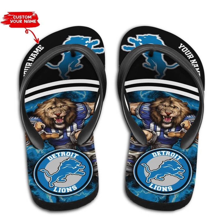 Detroit Lions Personalized Summer Flip Flop BG16