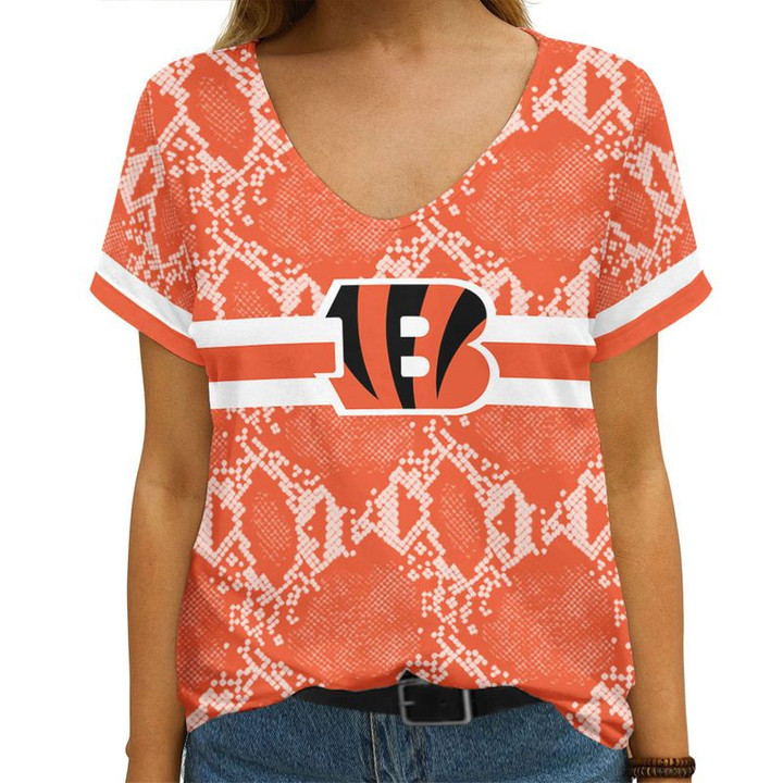 Cincinnati Bengals V-neck Women T-shirt