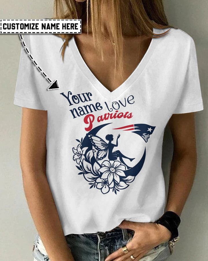 New England Patriots V-neck Women T-shirt BG530