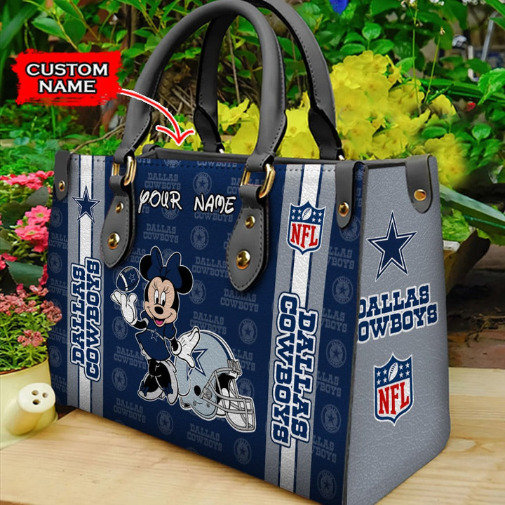 Dallas Cowboys Personalized Leather Hand Bag BBLTHB512
