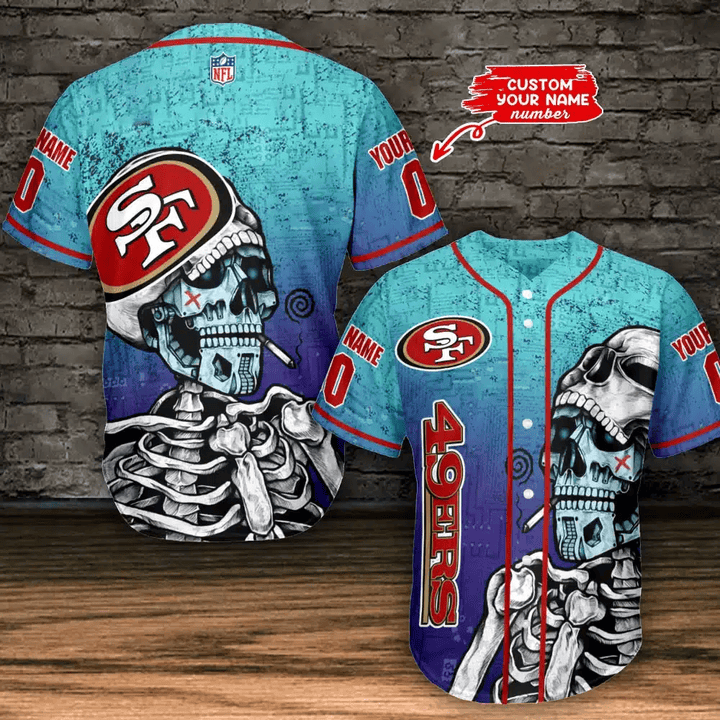 San Francisco 49ers Personalized Baseball Jersey BG465