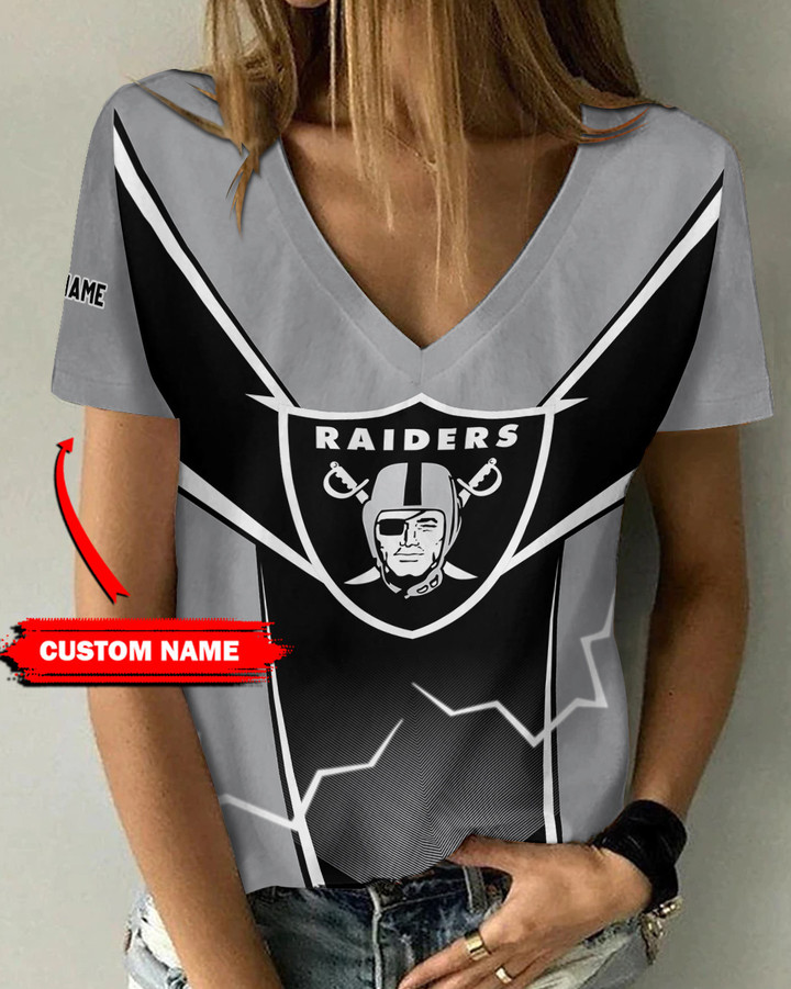 Las Vegas Raiders Personalized V-neck Women T-shirt AGC59