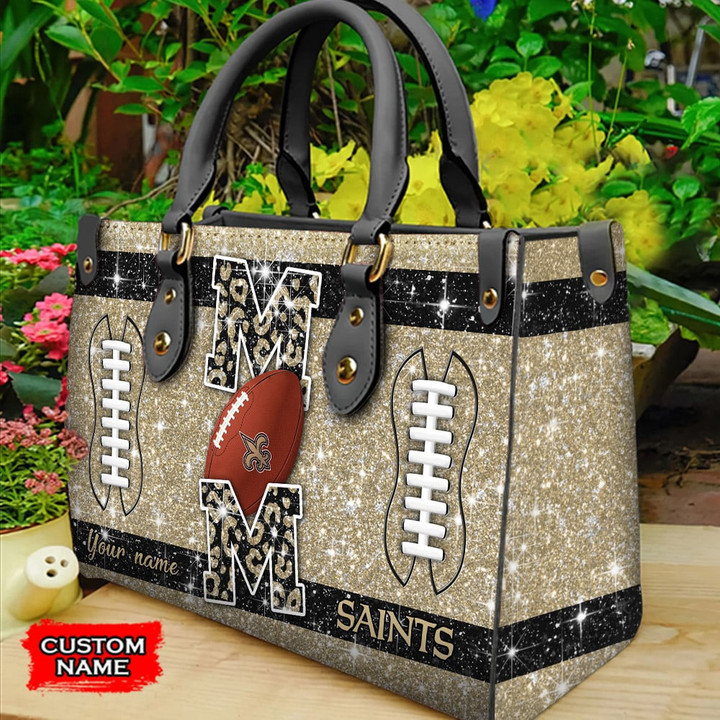 New Orleans Saints Personalized Leather Hand Bag BBLTHB590