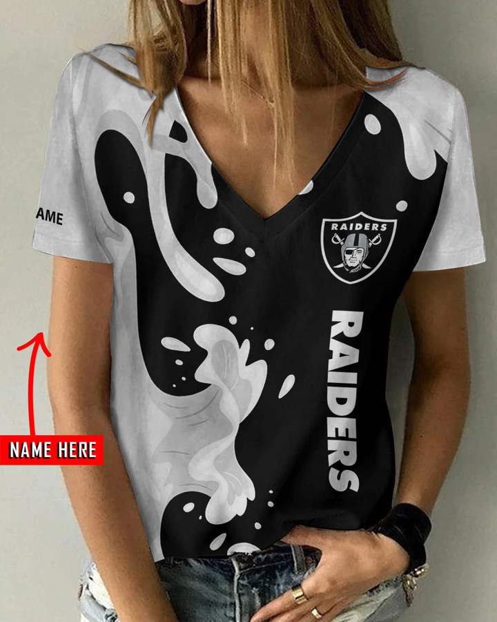 Las Vegas Raiders Personalized V-neck Women T-shirt BG657