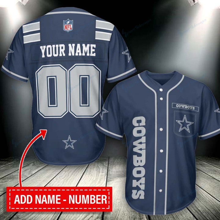 Dallas Cowboys Personalized Baseball Jersey BG284