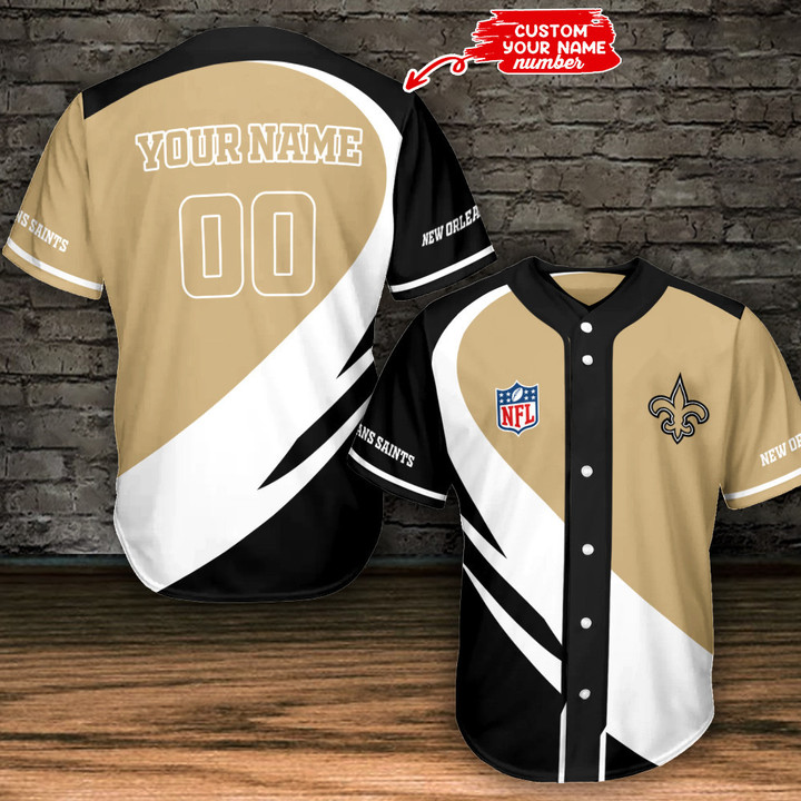 New Orleans Saints Personalized Baseball Jersey BG1002