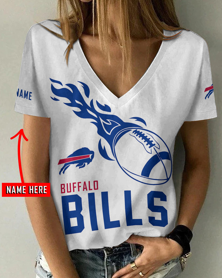 Buffalo Bills Personalized V-neck Women T-shirt AGC36