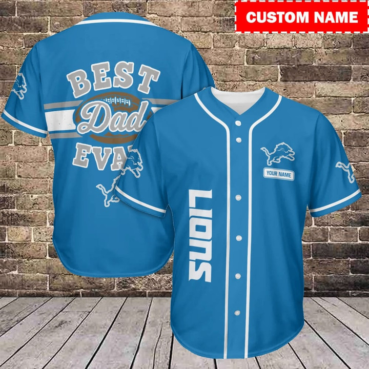 Detroit Lions Personalized Baseball Jersey BG775