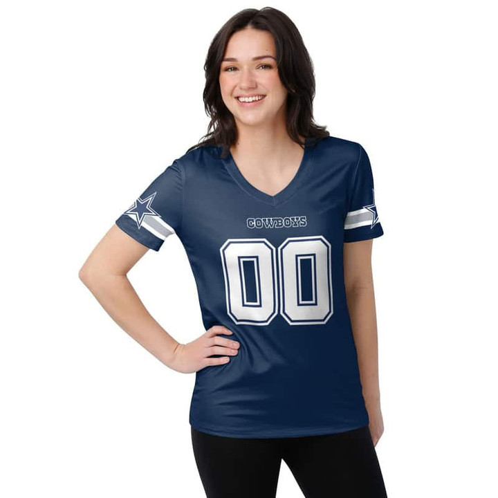 Dallas Cowboys Personalized V-neck Women T-shirt BG729