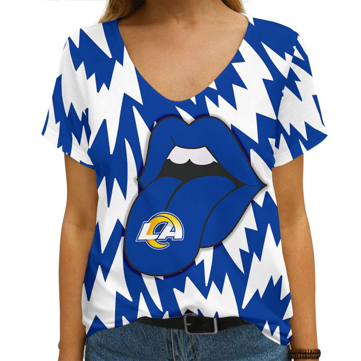 Los Angeles Rams Summer V-neck Women T-shirt