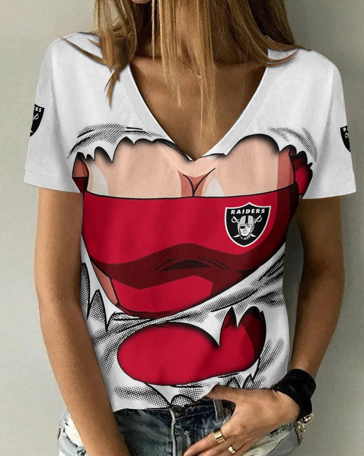 Las Vegas Raiders V-neck Women T-shirt BG719
