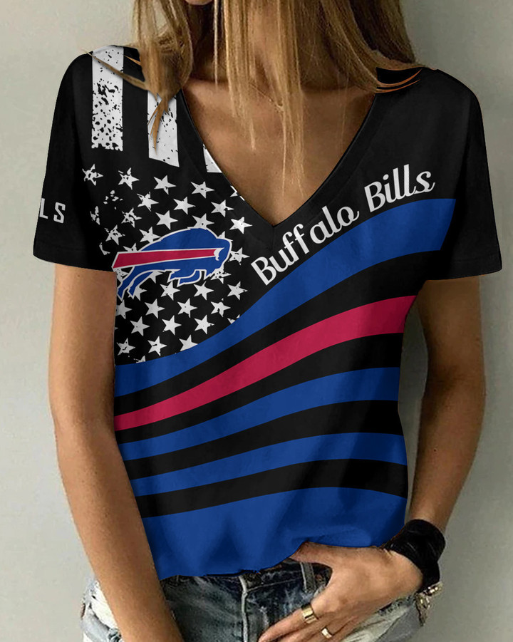 Buffalo Bills Summer V-neck Women T-shirt BG268