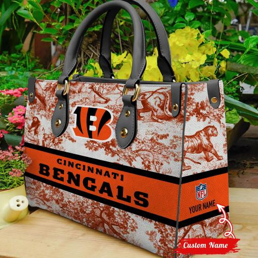 Cincinnati Bengals Personalized Leather Hand Bag BB330