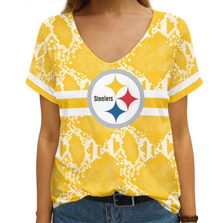 Pittsburgh Steelers V-neck Women T-shirt