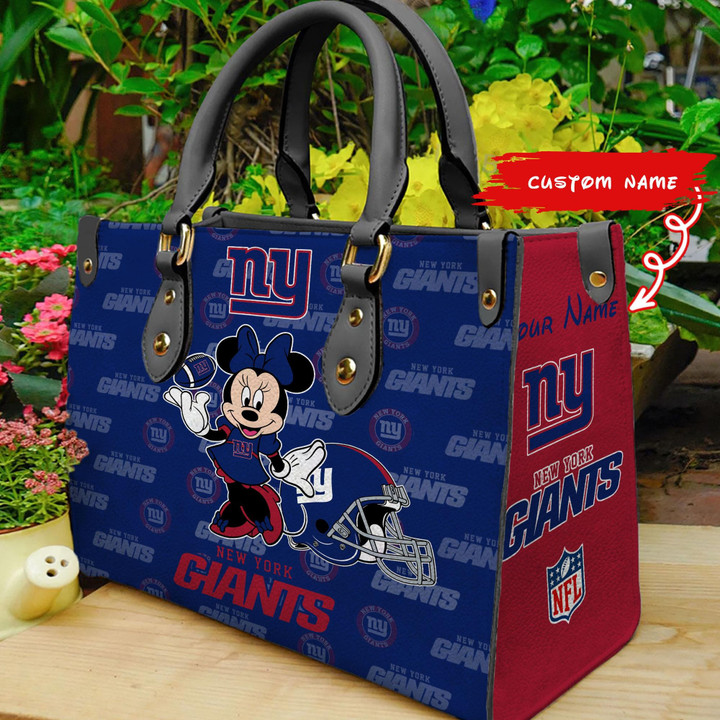 New York Giants Personalized Leather Hand Bag BB383