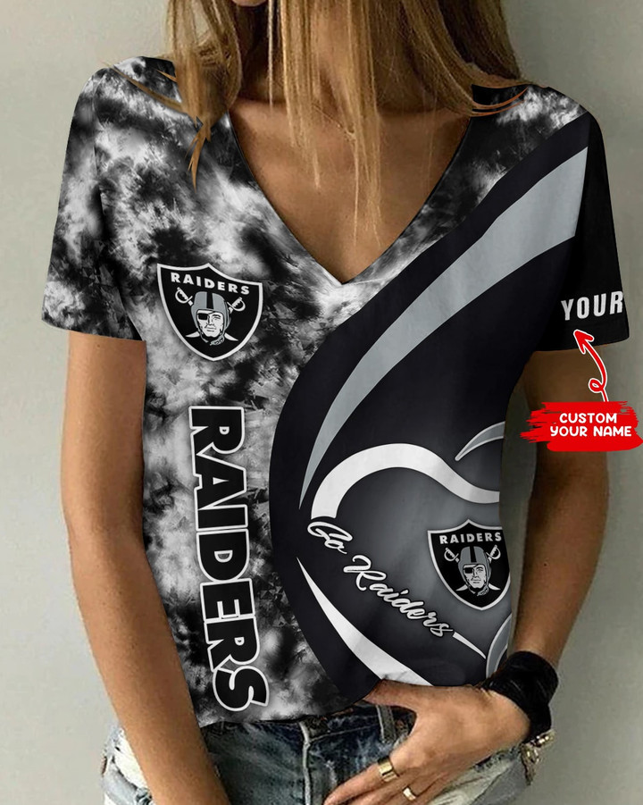 Las Vegas Raiders Personalized V-neck Women T-shirt BG477