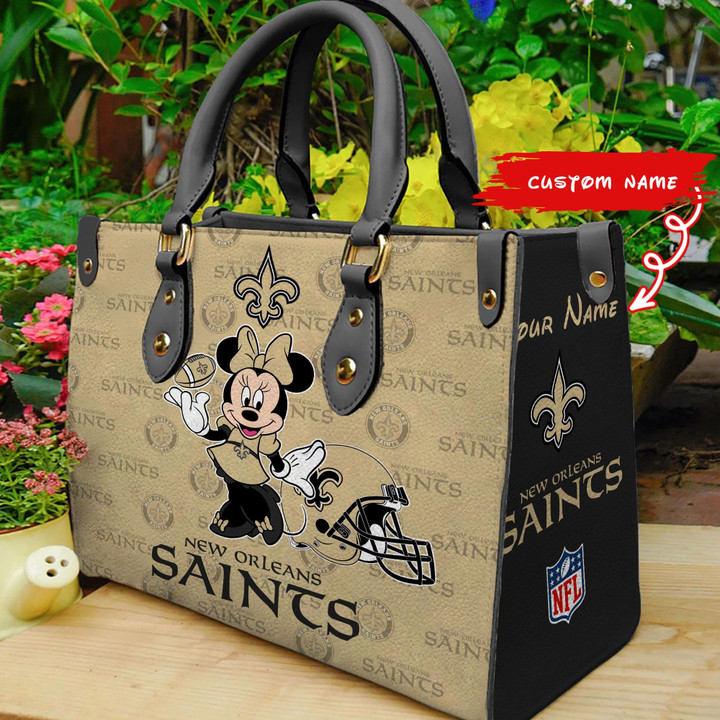 New Orleans Saints Personalized Leather Hand Bag BB387